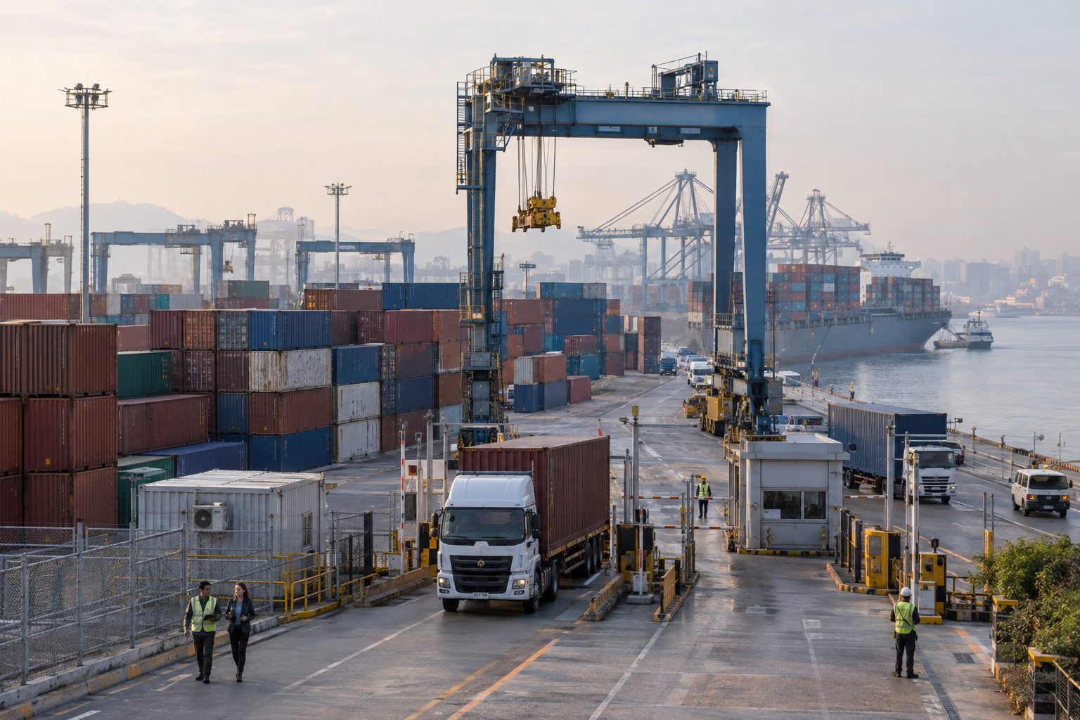 Container port and logistics hub